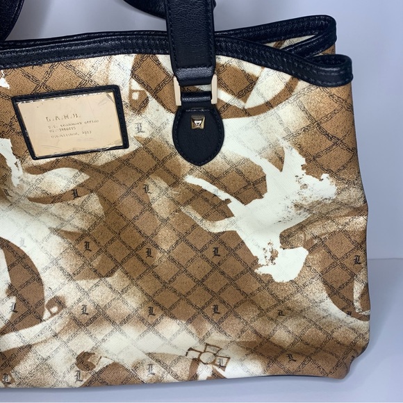 LAMB Gwen Stefani Vintage Icon Stencil Pattern Percy Satchel Handbag - Picture 4 of 11